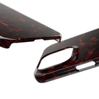 Tortoiseshell Slim Phone Case – Glossy Brown Marble iPhone Cover