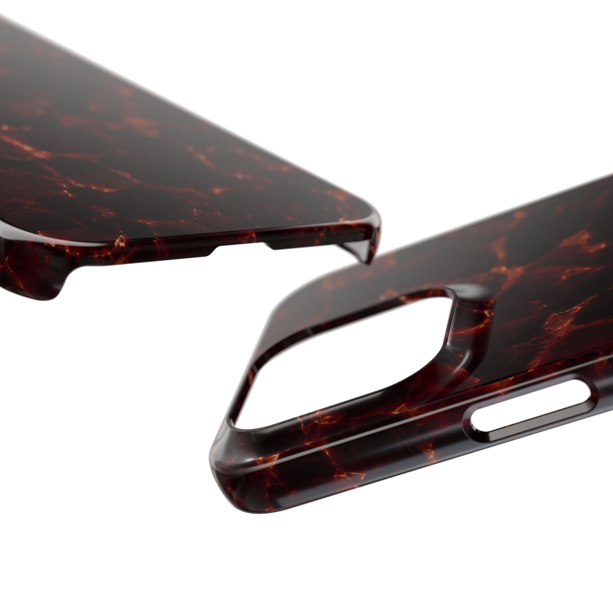 Tortoiseshell Slim Phone Case – Glossy Brown Marble iPhone Cover