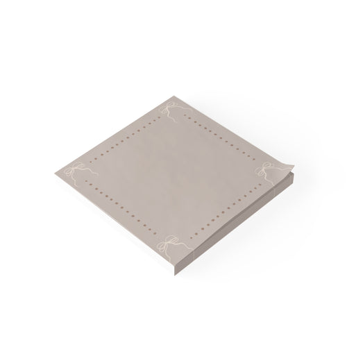 Bow Dotted Border Post-it® Note Pad — Neutral Beige Sticky Notes for Desk Organization