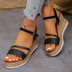 Woven Espadrille Wedge Sandals