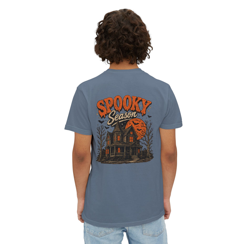 Spooky Season Haunted House T-Shirt | Pocket Tee