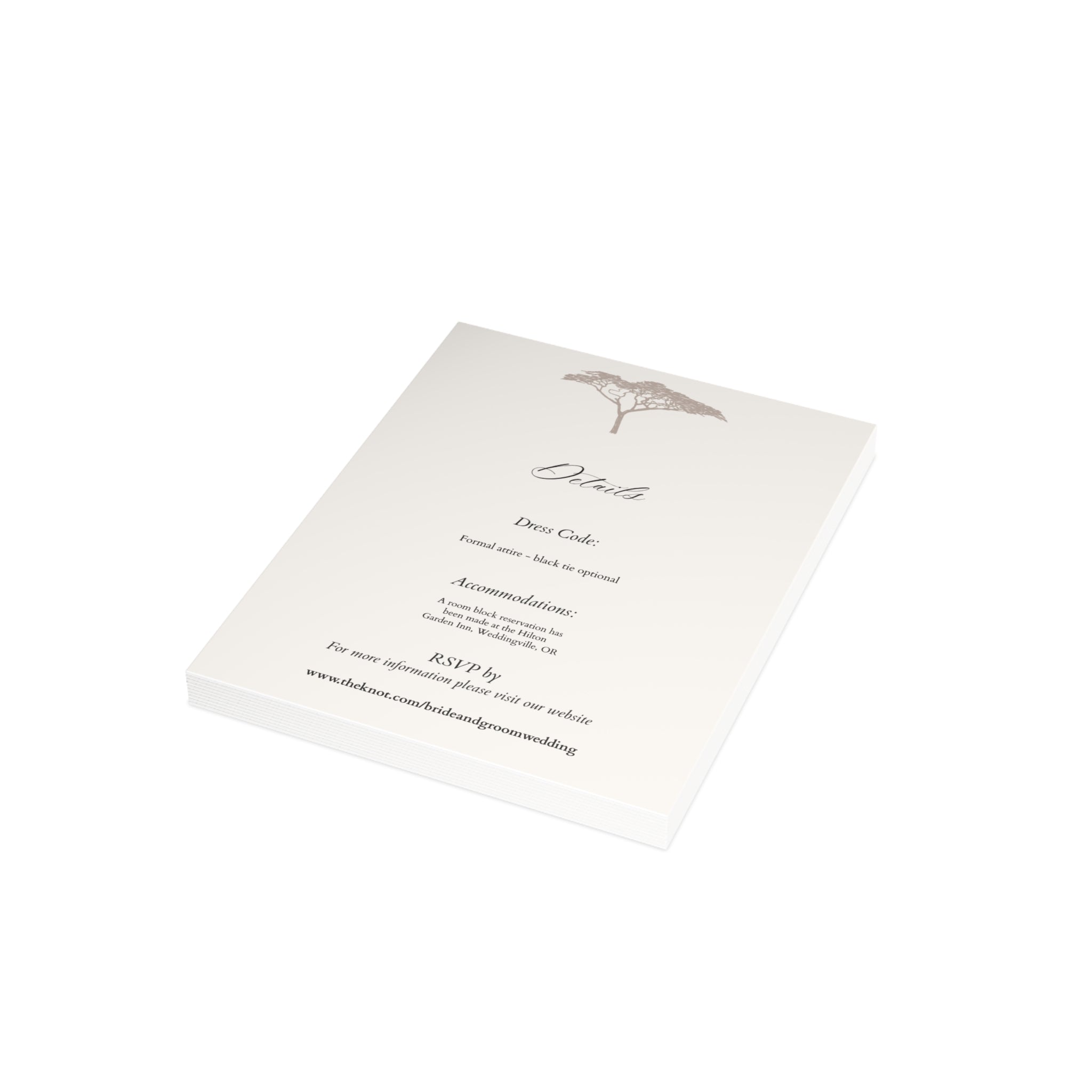 CLIFFSIDE VOWS- Details Card|Customizable (no envelopes) 4.25x5.5