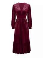 Ruffled Hem Long Sleeve Dress