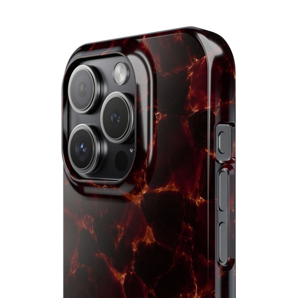Tortoiseshell Slim Phone Case – Glossy Brown Marble iPhone Cover