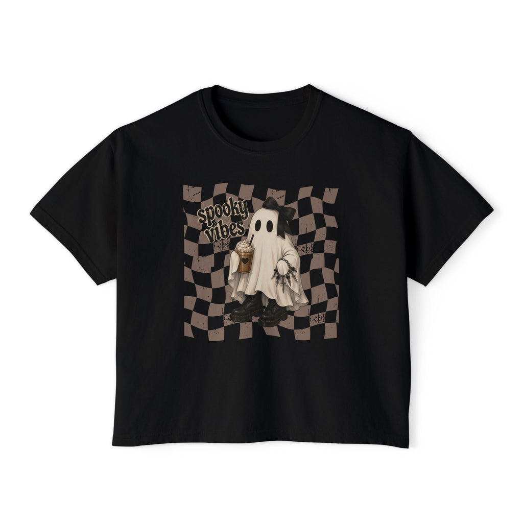Spooky Vibes Checkerboard Ghost Tee