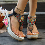 Toe Post Wedge Sandals