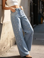 Embellished Wide-Leg Jeans