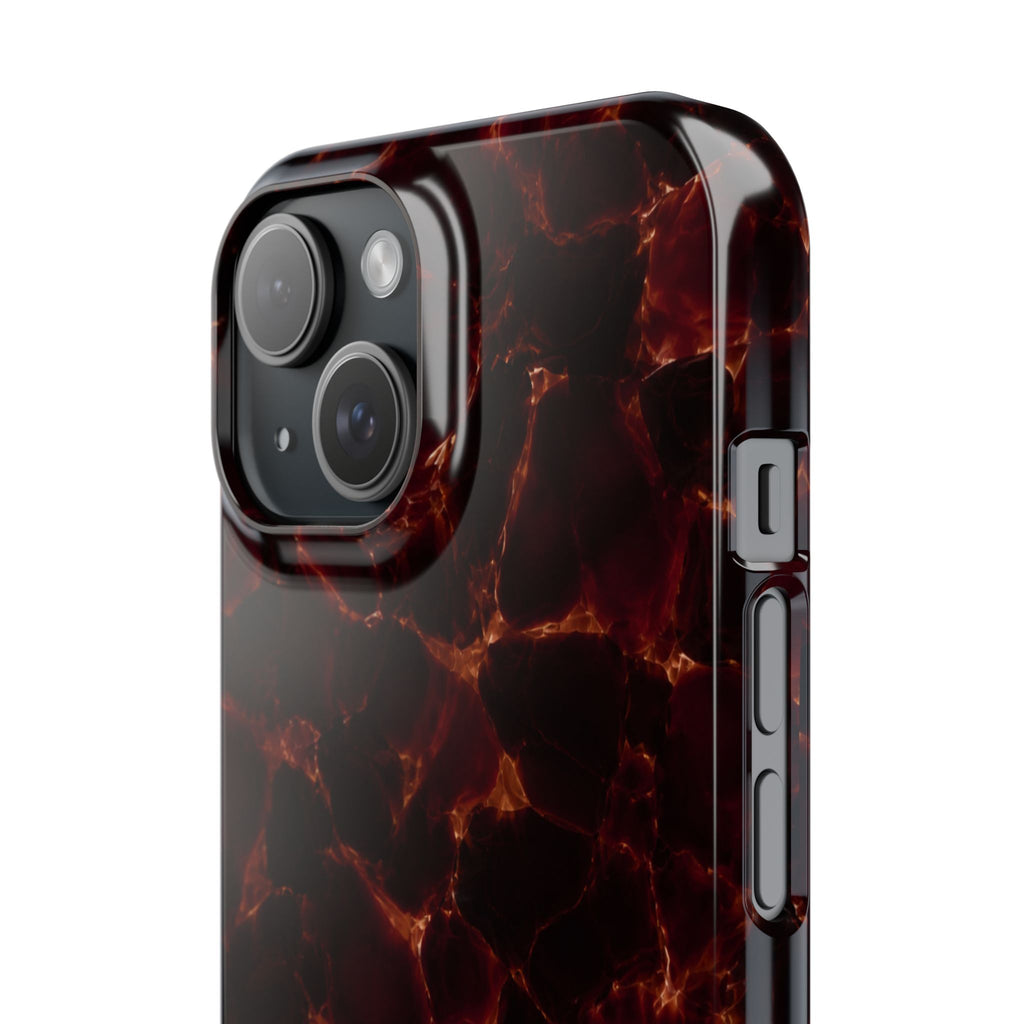 Tortoiseshell Slim Phone Case – Glossy Brown Marble iPhone Cover