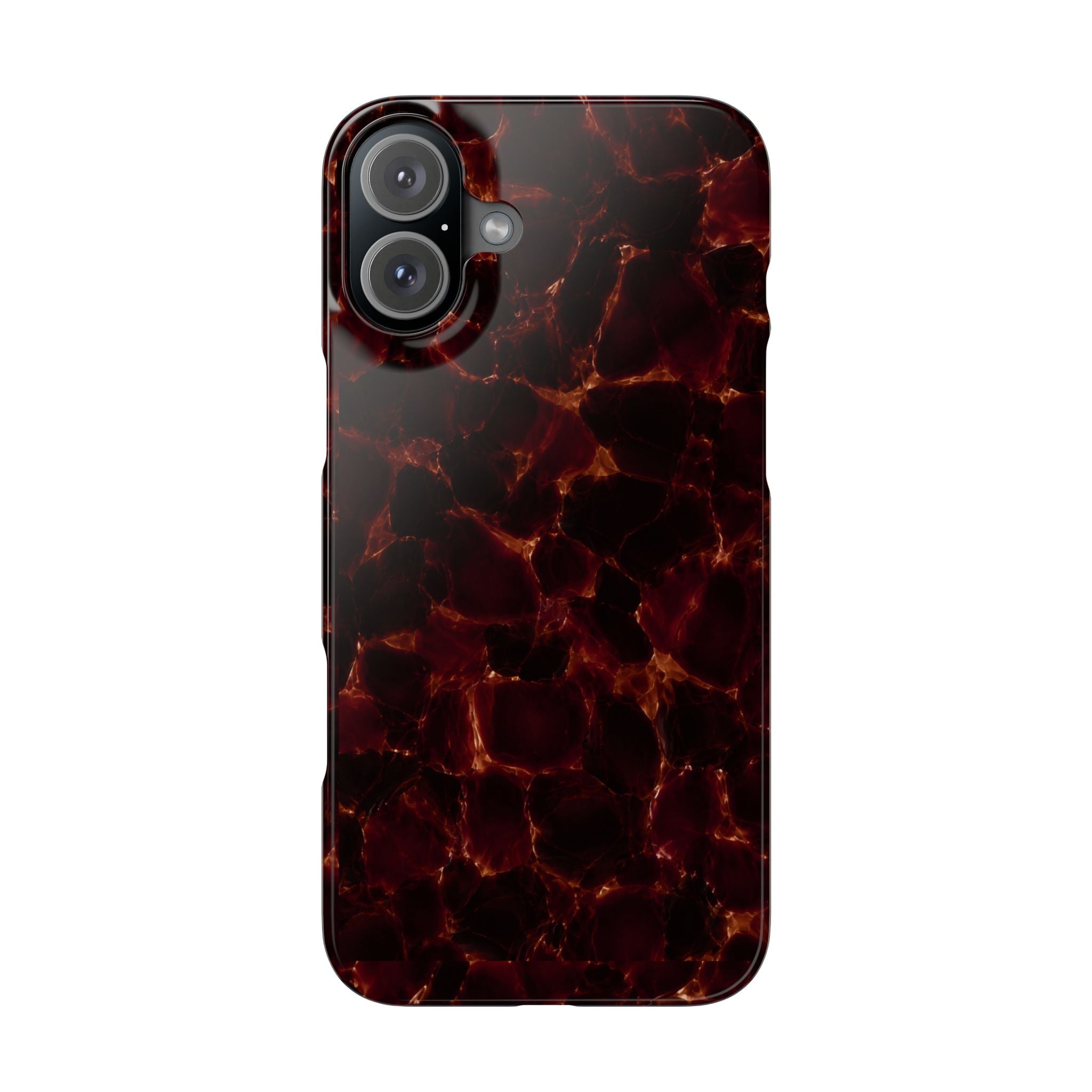 Tortoiseshell Slim Phone Case – Glossy Brown Marble iPhone Cover