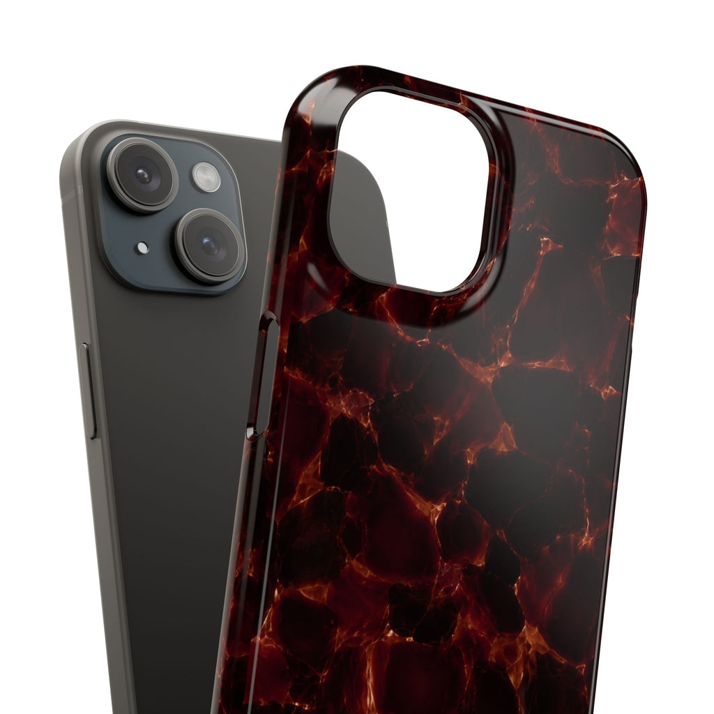 Tortoiseshell Slim Phone Case – Glossy Brown Marble iPhone Cover