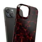 Tortoiseshell Slim Phone Case – Glossy Brown Marble iPhone Cover