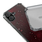 Clear Magnetic Phone Case — Dark Red Raindrop Design, Impact-Resistant