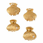 Mini Claw Clip Set of 4 - Gold Seashell