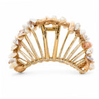 Raffia Seashell Hair Claw Clip - White