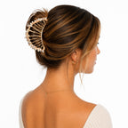 Raffia Seashell Hair Claw Clip - White