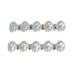 Barrette Hair Clip Set of 2 - Pearl White