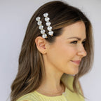 Barrette Hair Clip Set of 2 - Pearl White