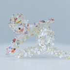 Looped Claw Clip - White Glitter