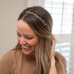 Thin Embellished Headband - Gem Leaf