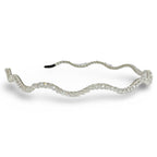 Wavy Beaded Headband - White