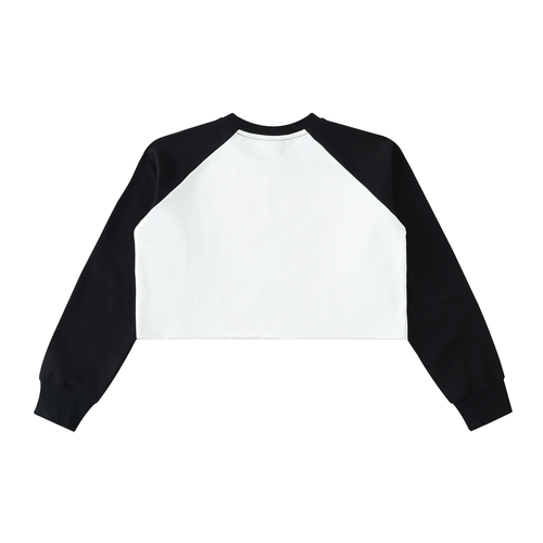 Babe of Honor- Color-Block Raglan Crop Sweatshirt