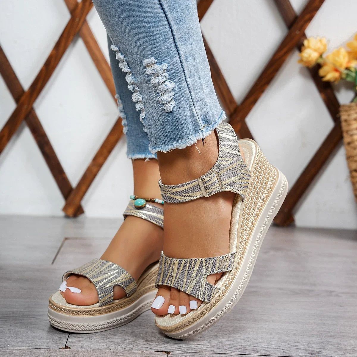 Open Toe Wedge Sandals