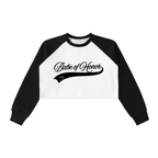 Babe of Honor- Color-Block Raglan Crop Sweatshirt