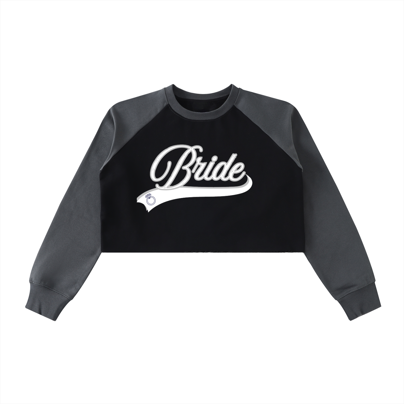 BRIDE- Color-Block Raglan Crop Sweatshirt
