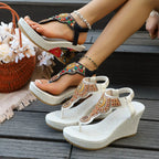 Toe Post Wedge Sandals
