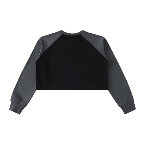 BRIDE- Color-Block Raglan Crop Sweatshirt